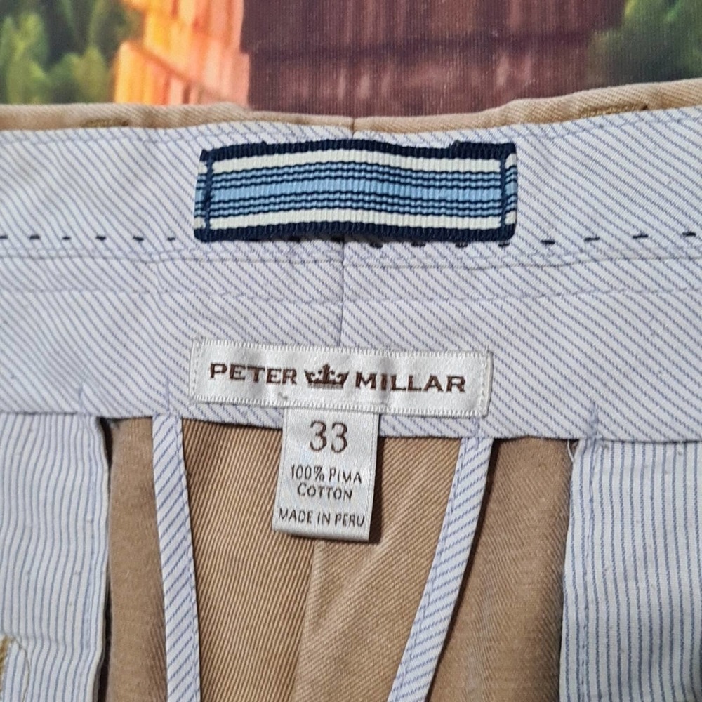 Peter Millar Tan Chino Shorts Size 33 - Picture 2 of 3